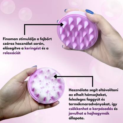 Fej és hajserkentő masszírozó kefe
